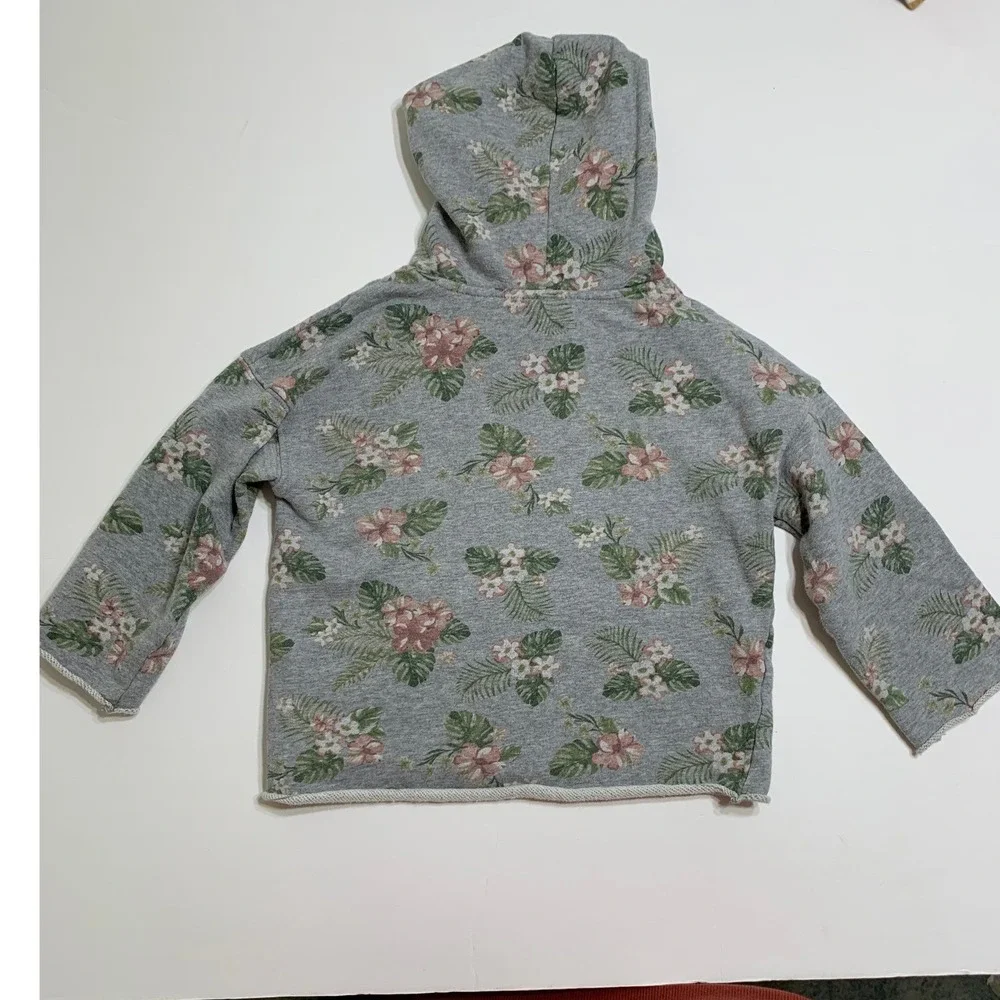 Art‎ Class Kids Grey Floral Summer Vibes Hoodie Size 4T Pullover Long Sleeve